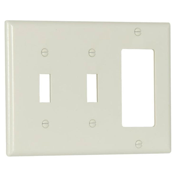 Cooper Wiring 2173LA Standard-Size Combination Wallplate, 3 Gang