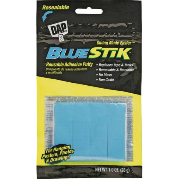 DAP 01201 BLUESTIK Reusable Adhesive Putty, Blue, 1 Oz