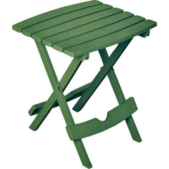Adams 8500-43-3731 Quik-Fold Polypropylene Side Table, Emerald, Hold Upto 25 Lb