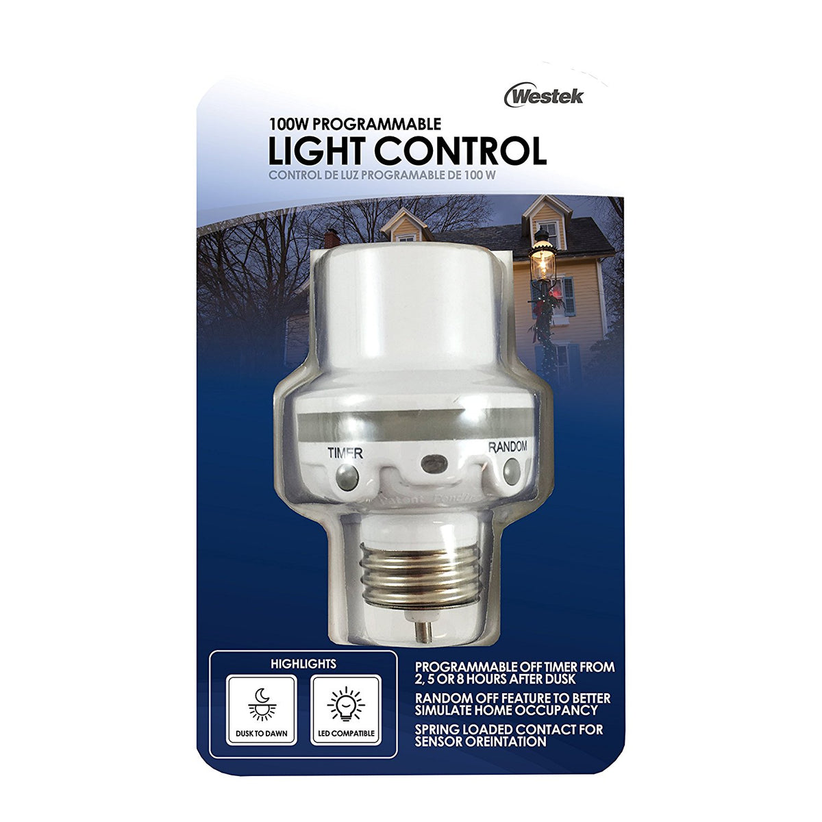 Westek SLC6CBC-4 Programmable Light Control Socket, 100W, 120V, 60 Hz ...