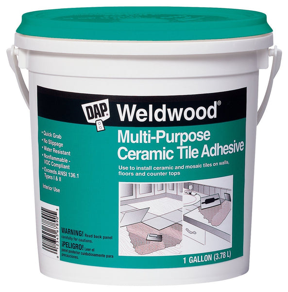 DAP 25192 Weldwood Multi-Purpose Ceramic Tile Adhesive, White, 1 Gallon