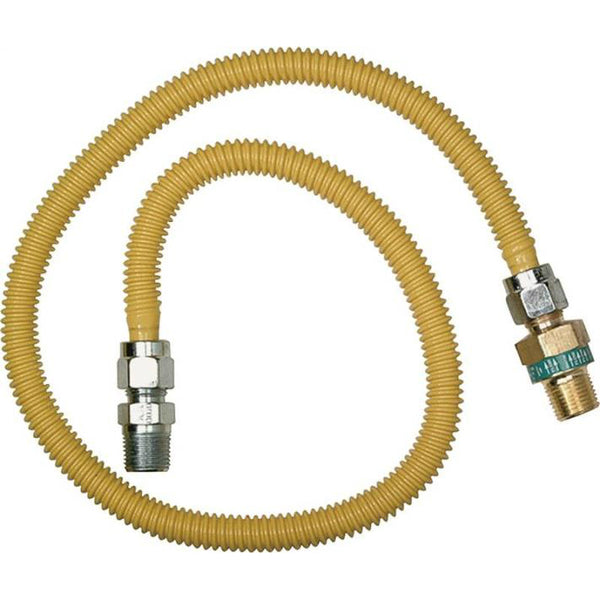 BrassCraft CSSD44R-24P Safety+PLUS Straight Gas Connector, 24", 1/2" x 3/8"