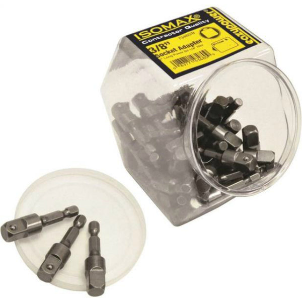 Eazypower 00480 Contractor Socket Adapter, 3/8", 2" Long, 50-Piece