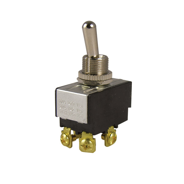 Calterm 41770 Heavy-Duty Toggle Switch w/ OFF-ON Function, Chrome, 35A, 12V DC