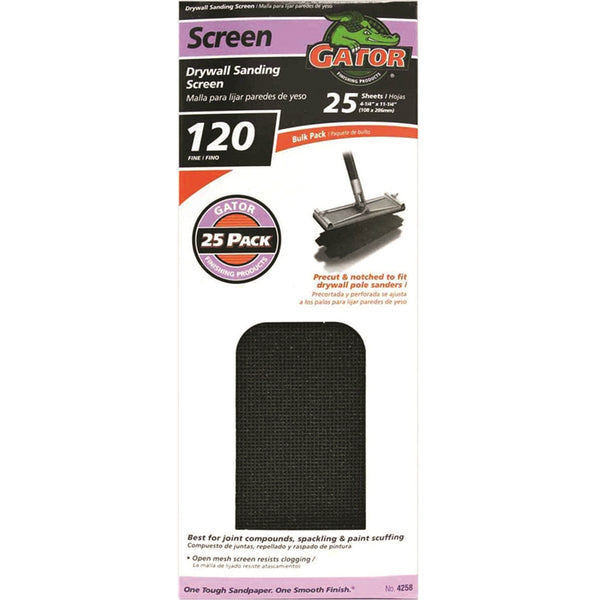 Gator 3302 Silicon Carbide Drywall Sanding Screen, 120 Grit, 11-1/4" x 4-1/4"