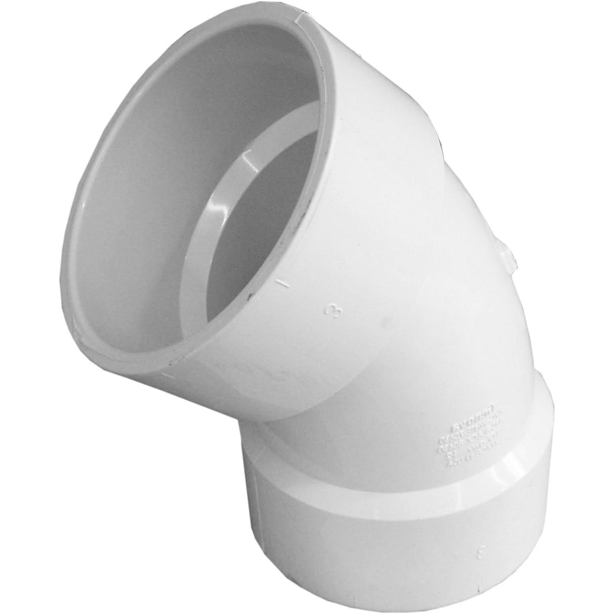 Genova 70630 PVC DWV Schedule 40 Sanitary Pipe Elbow, 45-Degree, 3"