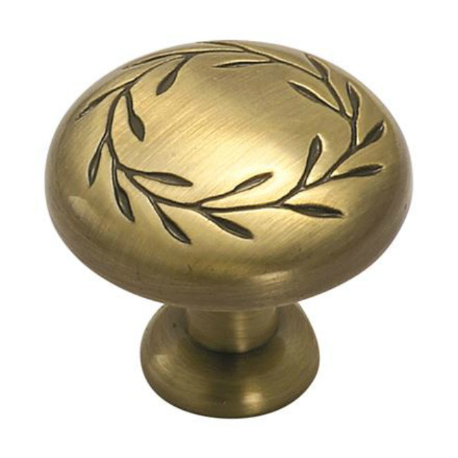 Amerock BP1581EB Nature's Splendor Knob with Screw, Elegant Brass, 1-5/16"