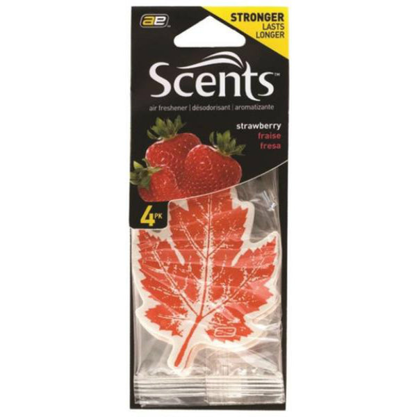 Auto Expressions NOR7-3P4 Leaf Scents Air Freshener for Car, Strawberry