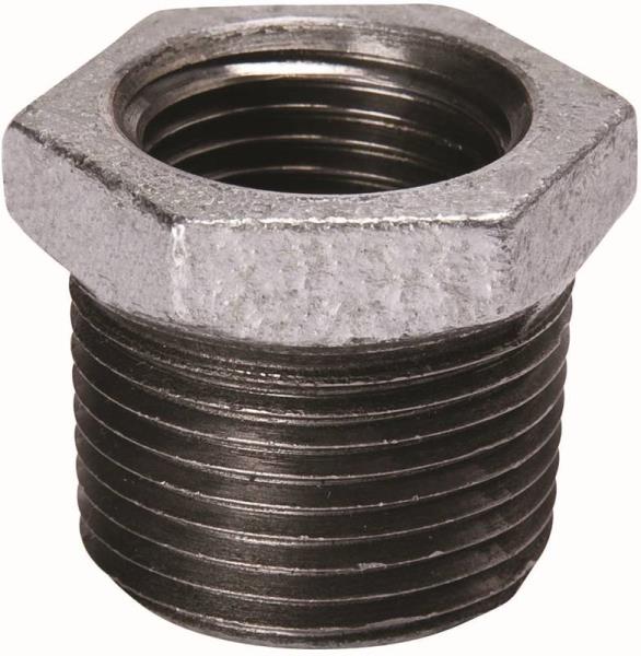 Mueller 511-908BC Galvanized Pipe Reducing Hexagonal Bushing, 3" x 2", Threaded