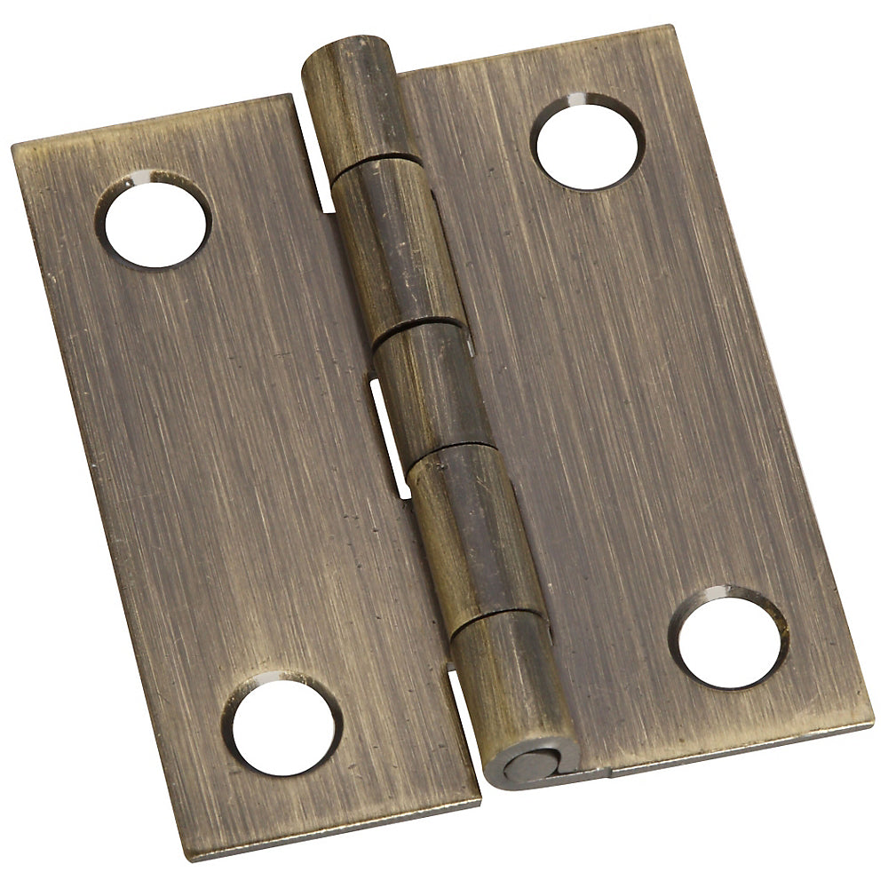 National Hardware N211-367 Decorative Broad Hinge, 1-1/2" x 1-1/4", Antique Brass