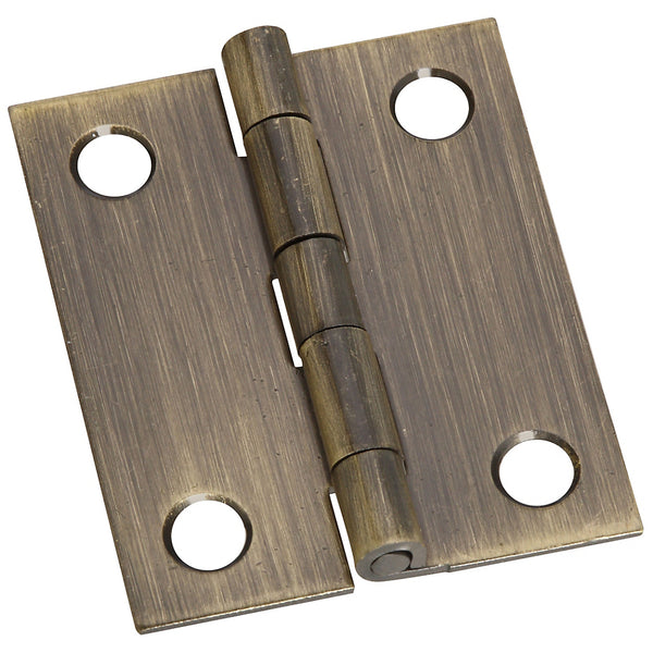 National Hardware N211-367 Decorative Broad Hinge, 1-1/2" x 1-1/4", Antique Brass