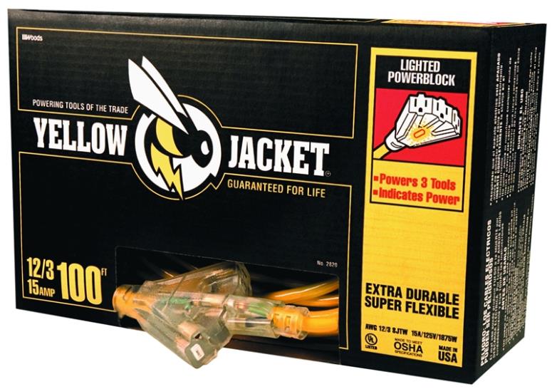 Yellow Jacket 2820 Lighted Powerblock with 3-Power Tools, 100'