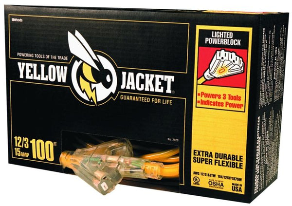 Yellow Jacket 2820 Lighted Powerblock with 3-Power Tools, 100'