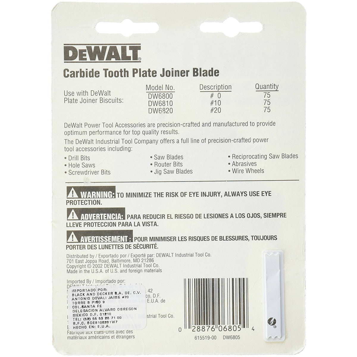 DeWalt DW6805 Carbide Tooth Plate Joiner Blade, 5/32" Kerf, 4" Diameter