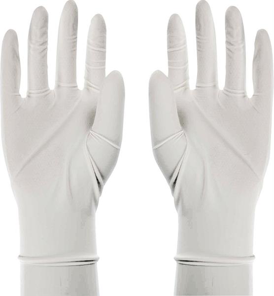 Boss 1UL0004L Disposable Latex Gloves, 3 mil Powdered, White, Large, 100-Count