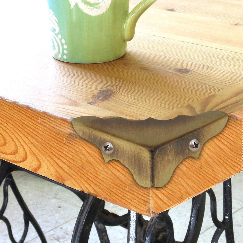 National Hardware N213-462 Decorative Corner Brace, Antique Brass, 9/16" x 1-1/4"