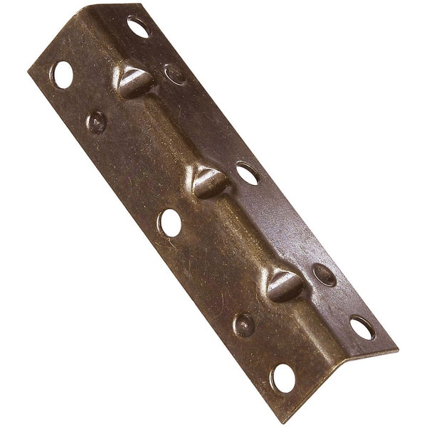 National Hardware N226-308 Double Wide Corner Brace, Antique Brass, 3-1/2" x 3/4"