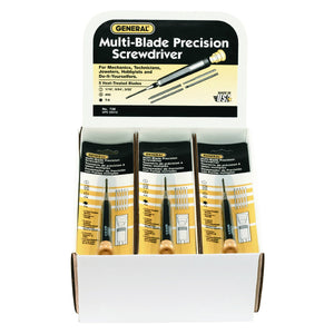 General Tools 735DB Precision Screwdriver Set with 5 Heat Treated Blades