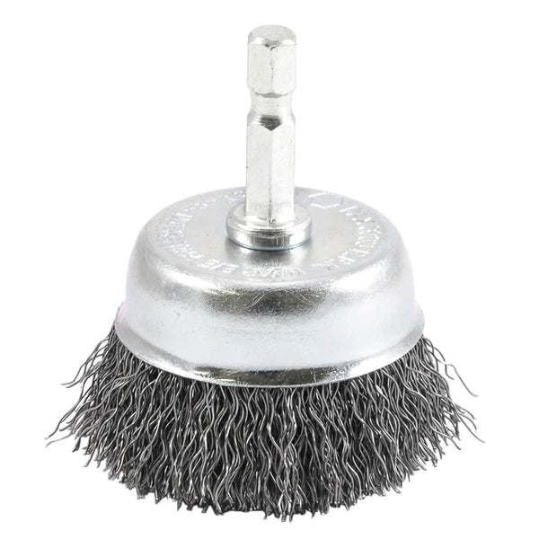 Forney 72729 Crimped Wire Cup Brush, 1/4" Hex Shank, 2" x 0.012"