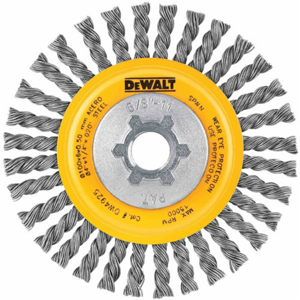 DeWalt DW4930 High Performance Carbon Wire Wheel, 5/8" - 11 Arbor, 4" Diameter