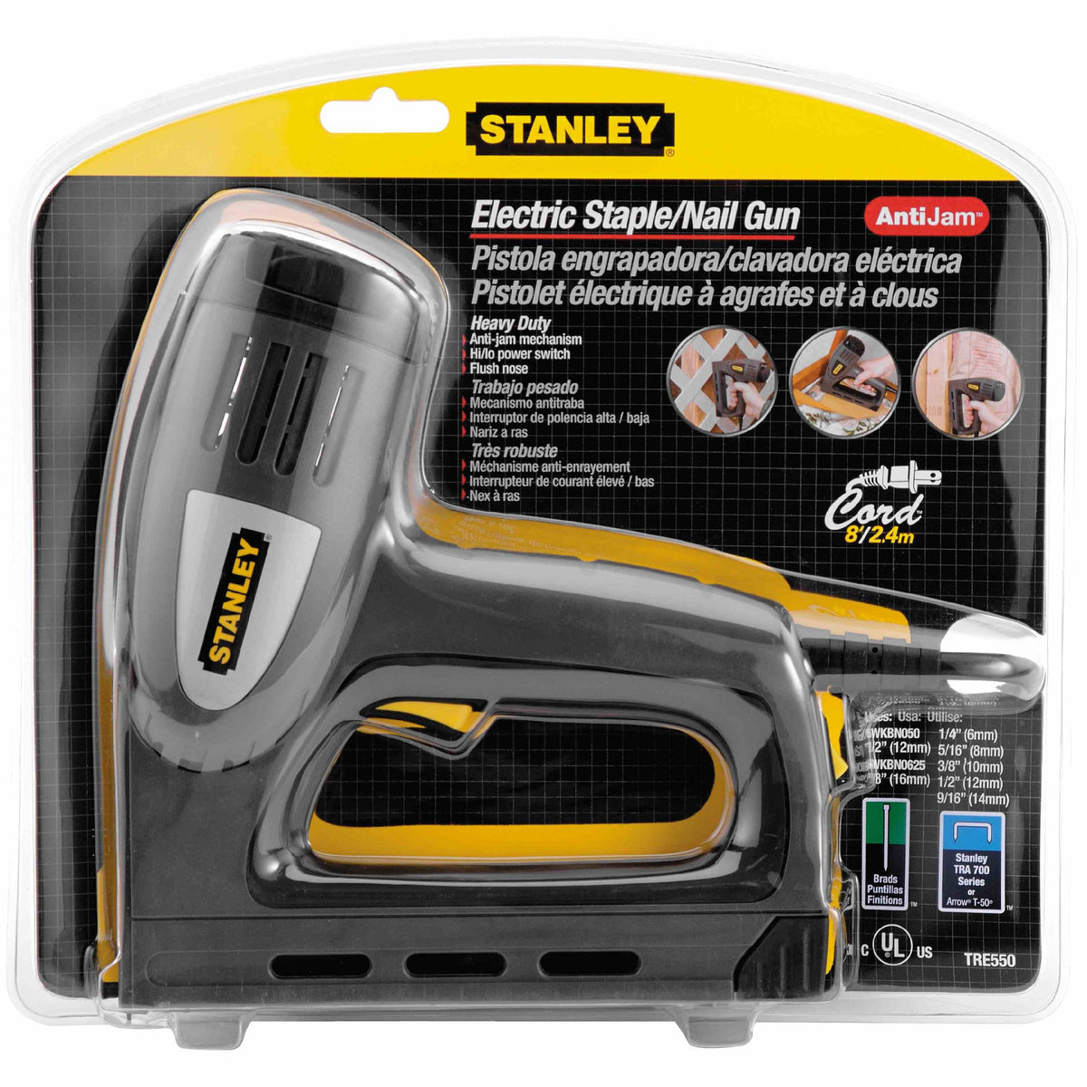 Stanley TRE550Z Electric Staple And Nail Gun, Black/Grey