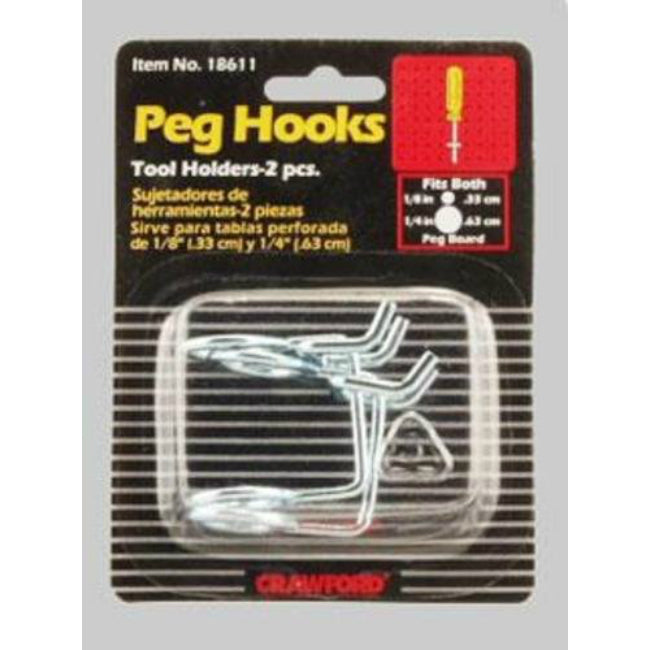 Crawford 18611 Light Duty Peg Hooks Tool Holder, Zinc Plated