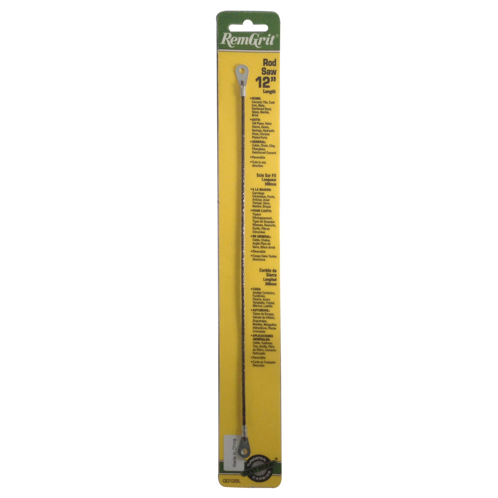 RemGrit E0406180 Carbide Grit Rod Saw Blade, Medium, 12" x 0.100"