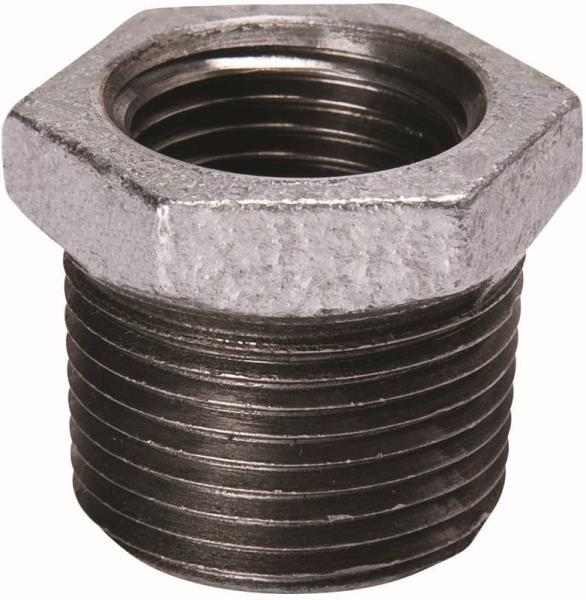 Muellar 511-918BC Pipe Reducing Hexagonal Bushing, 4" x 2", Threaded, Galvanized