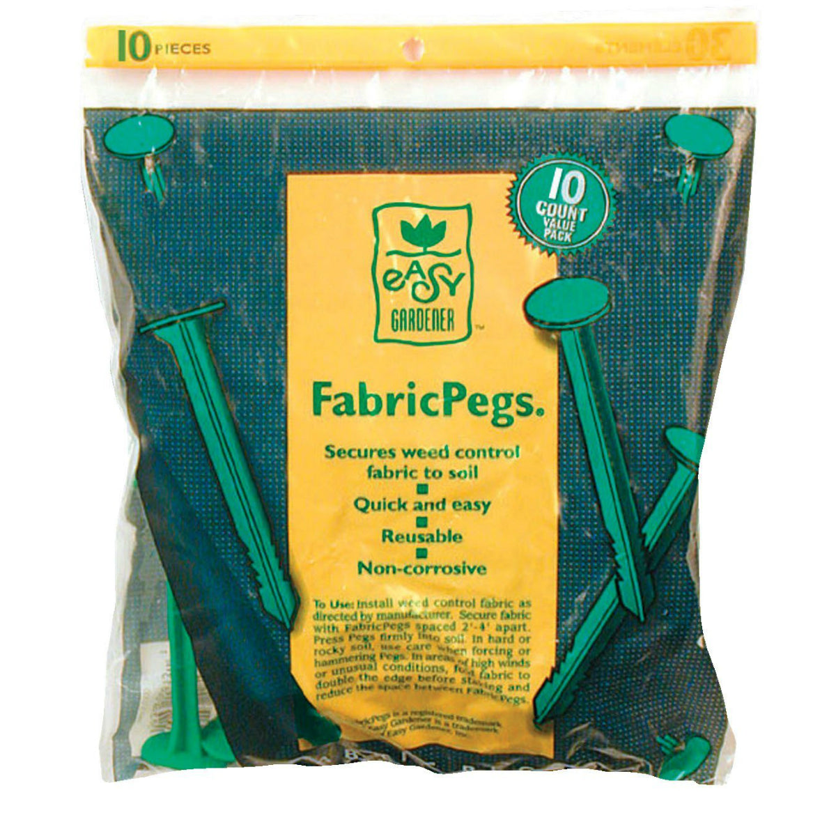 Easy Gardener 801 UV Resistant Polymer FabricPegs, 10 Counts