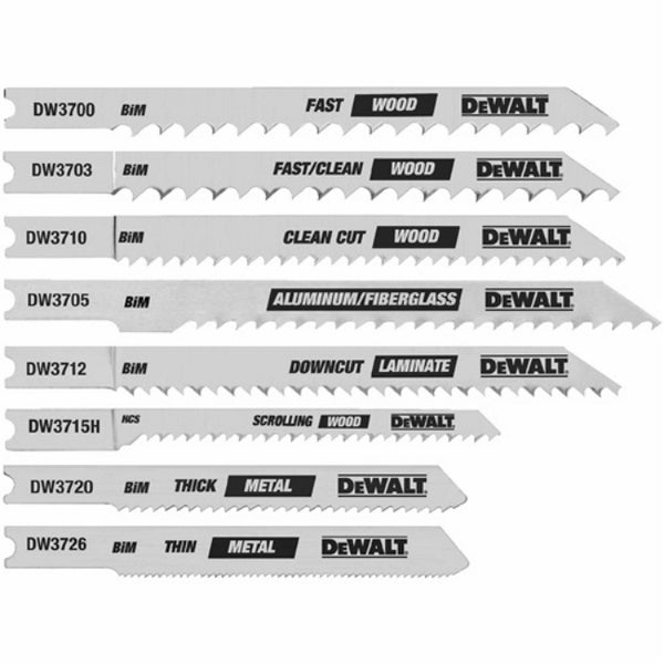 DeWalt DW3790 U-Shank Jig Saw Blade Set, 8 Pieces