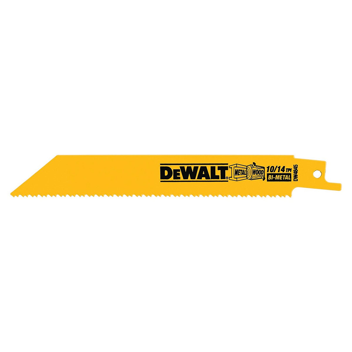 DeWalt DW4845 Bi-Metal Wood & Metal Cutting Reciprocating Saw Blade, 6", 5 Pack