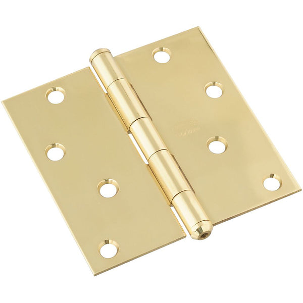 National Hardware N195-693 Door Hinge, 4 Inch, Solid Brass