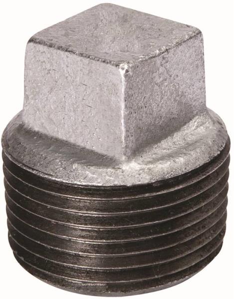 Muellar 511-811BC Southland Square Head Pipe Plug, 4", 150 Lb, Malleable Iron