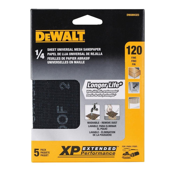 DeWalt DWAM4323 Mesh Sheet Sand Paper, 120 Grit, 1/4"