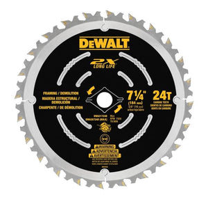 DeWalt DWA31724D Long Life Saw Blade with 24-Teeth, 7-1/4"