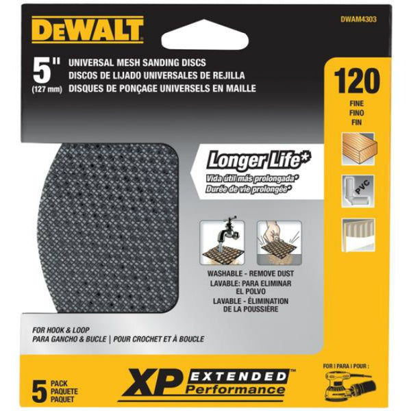 DeWalt DWAM4303 Mesh Random Orbit Disks, 120 Grits, 5"