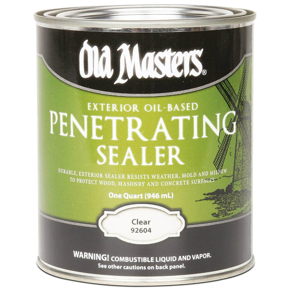 Old Masters 92604 Oil-Based Exterior Penetrating Sealer, Clear, 1-Quart