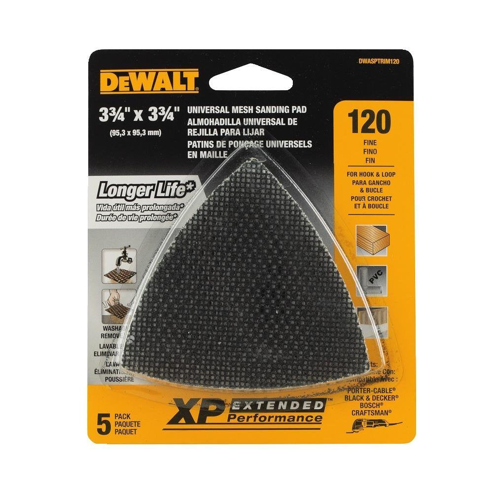 DeWalt DWASPTRIM120 Mesh Oscillating Triangle, 120 Grit, 5 Pack