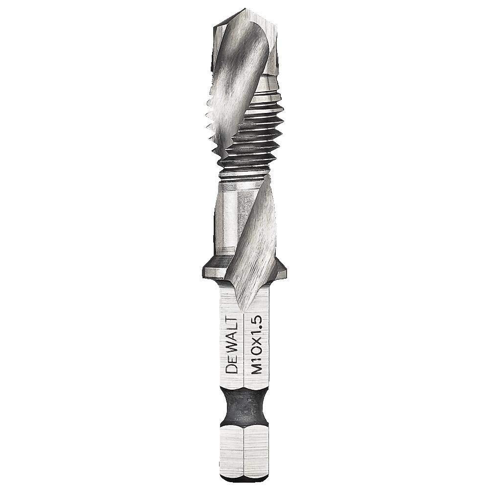 DeWalt DWADTQTR10MM15 Impact Ready Tap & Drill Bits, High Speed Steel, Bright, 1/4"