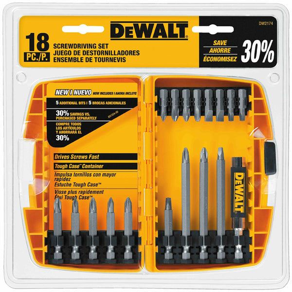DeWalt DW2174 Screwdriving Set with Tough Case, 18-Piece