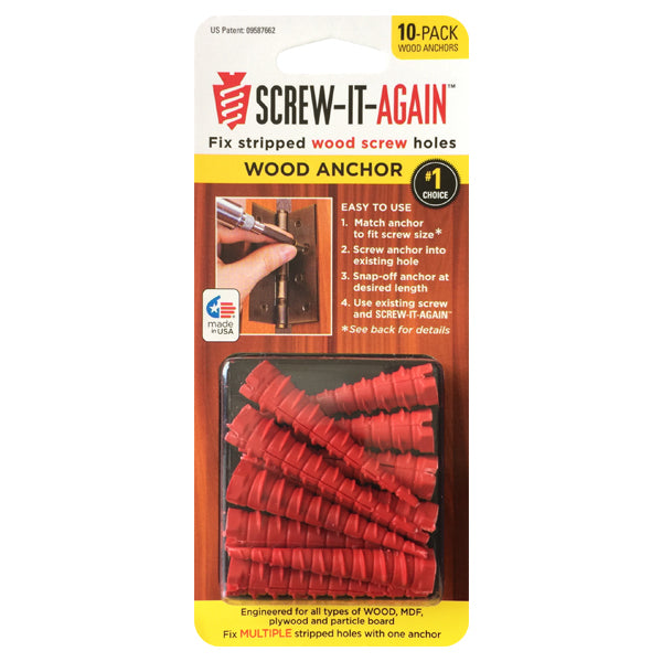 Screw-It-Again SIA-10PK Specialty Wood Anchor, 10-Count