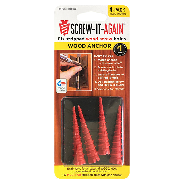 Screw-It-Again SIA-4PK Specialty Wood Anchor, 4-Count