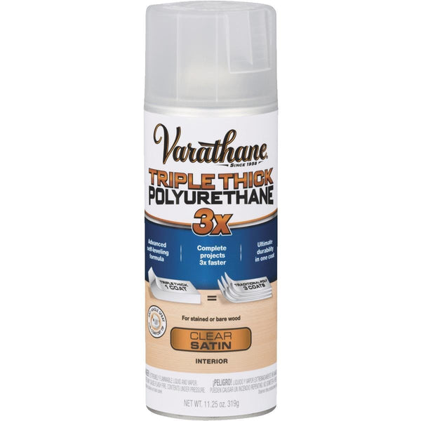 Varathane 318290 Triple Thick Polyurethane Spray, Satin, 11.25 Oz Aerosol