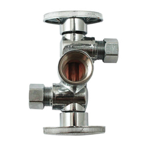 Keeney K2901DHLF Quarter Turn Shut-Off Valve, Brass, 1/2" x 3/8" x 3/8" O.D.