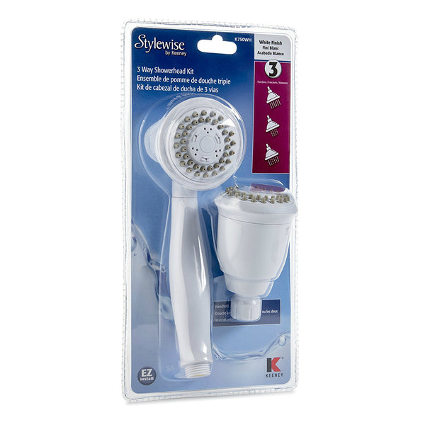 Plumb Pak K750WH 3-Way Round Showerhead Kit