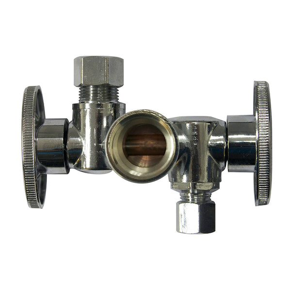 Keeney K2903DHLF Quarter Turn Shut-Off Valve, Brass, 5/8" x 3/8" x 3/8" O.D.