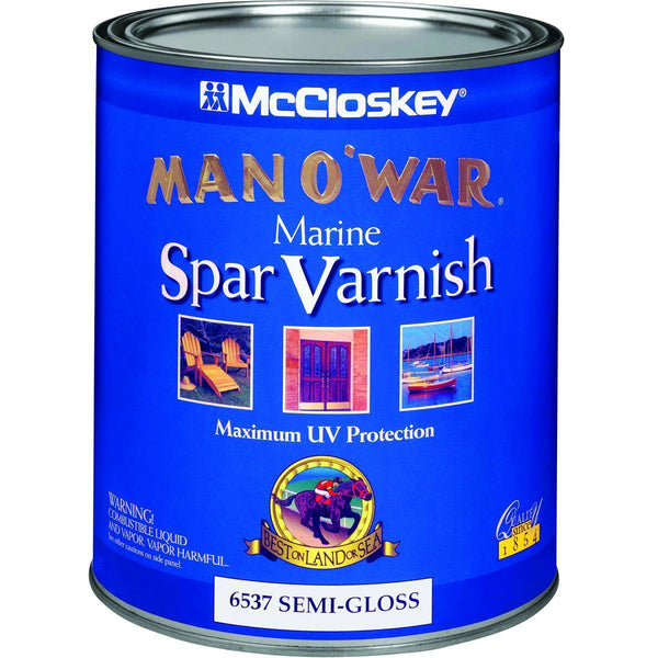 McCloskey 6537 Man O'War Marine Spar Varnish, Semi-Gloss, 1 Quart