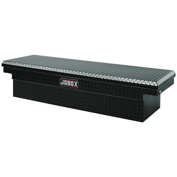 JOBOX PAC1580002 Single Lid Fullsize Crossover Truck Box, Black, Aluminum
