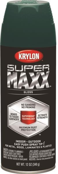 Krylon K08957000 SUPERMAXX Spray Paint, Hunter Green, 12 Oz