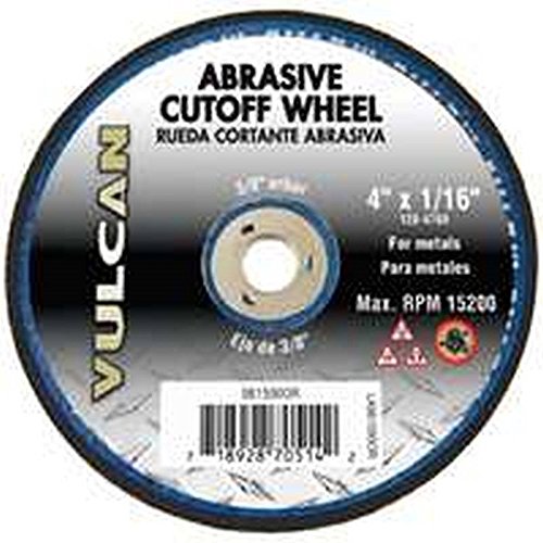 Vulcan 981590OR Cutoff Abrasive Wheel, Aluminum Oxide, 4 Inch